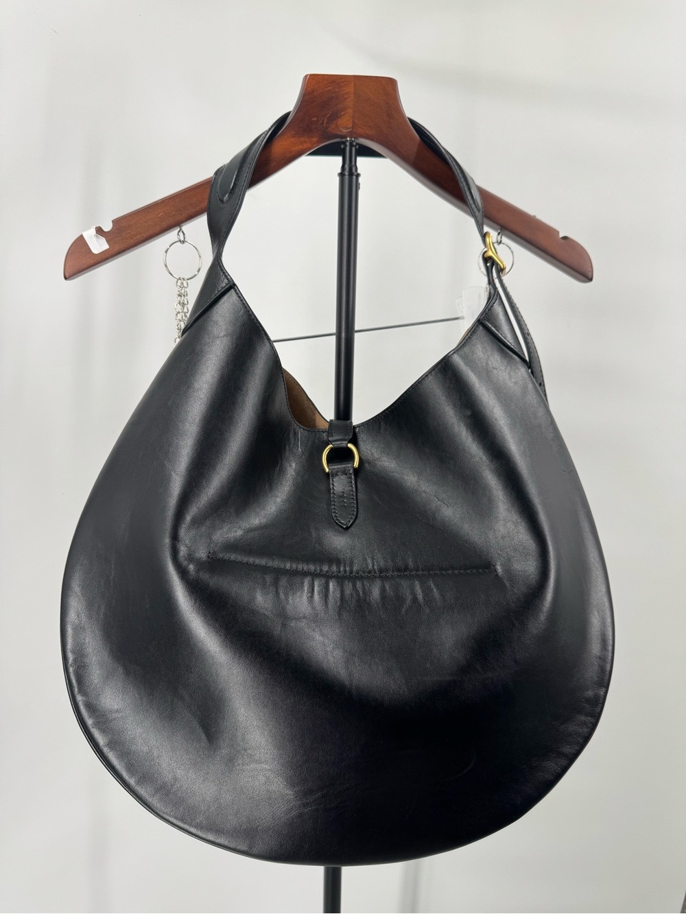 Women’s Polo ID Calfskin Large Shoulder Hobo Bag with Gold Accent - Picture 4 of 9